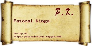 Patonai Kinga névjegykártya